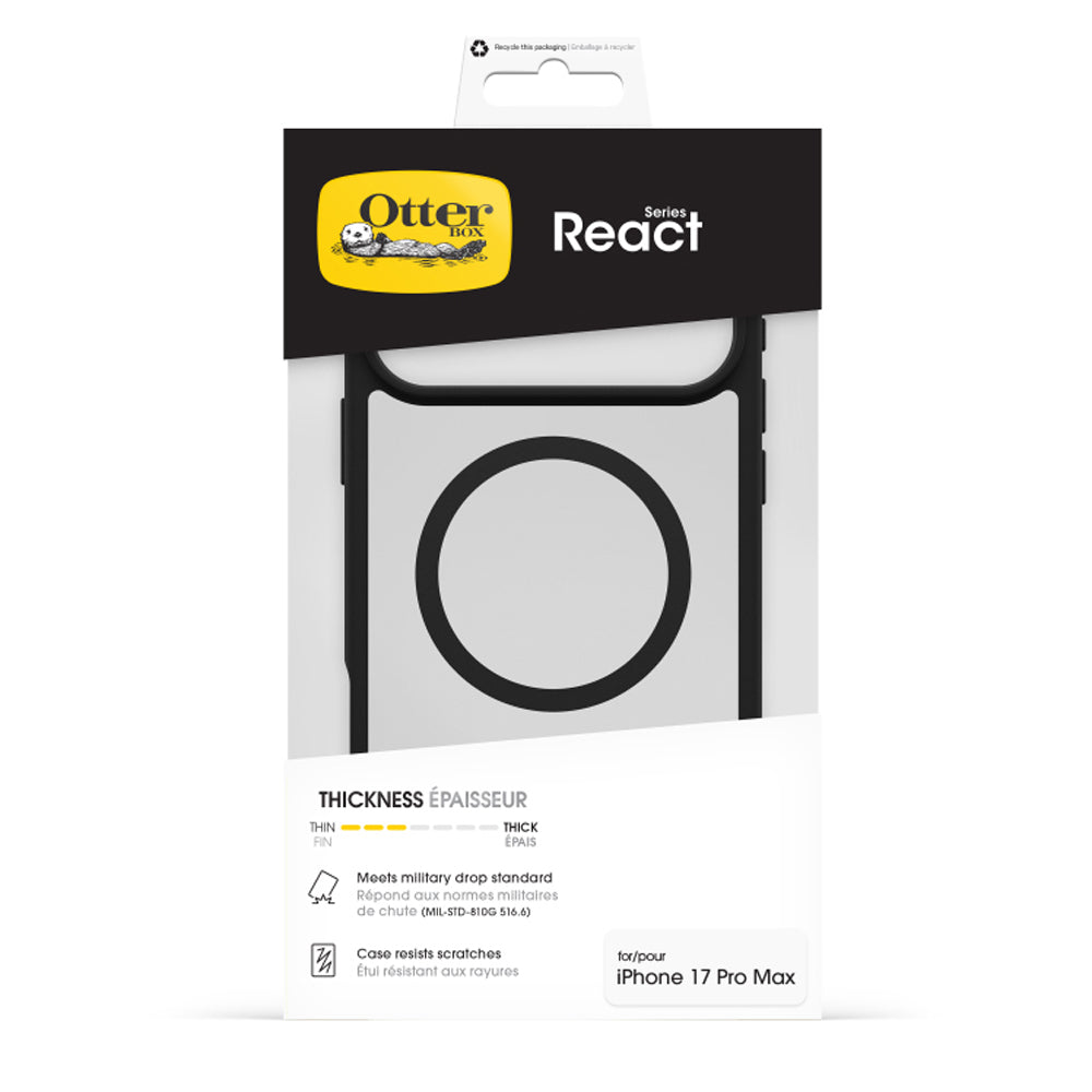 OtterBox React MagSafe Case for iPhone 17 Pro Max- Black Crystal
