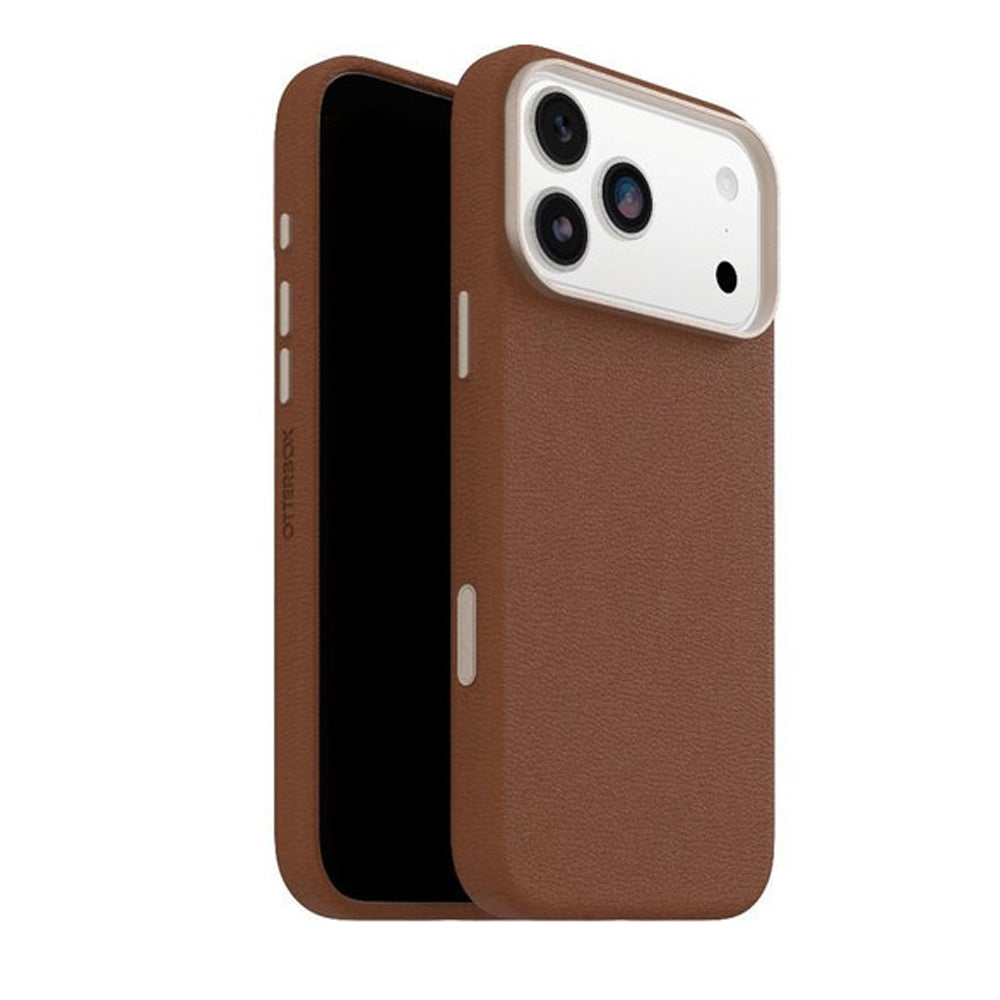 OtterBox Symmetry MagSafe Cactus Leather Case with Camera Control for iPhone 17 Pro Max- Desert Saddle Brown