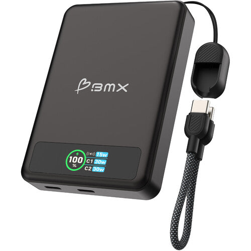 BMX SolidSafe 10,000mAh Solid-State Magnetic Power Bank - Black