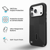 Speck Presidio2 Grip ClickLock MagSafe Case with Cam Ctrl for iPhone 18 Pro - Black