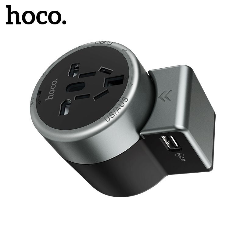 Hoco AC4 USB Charger Universal World Travel Adapter US/UK/EU/AU Plug Converter