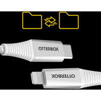 Thumbnail for OtterBox Lightning to USB-C Cable Premium Pro Fast Charge 60W RUGGED cable - White