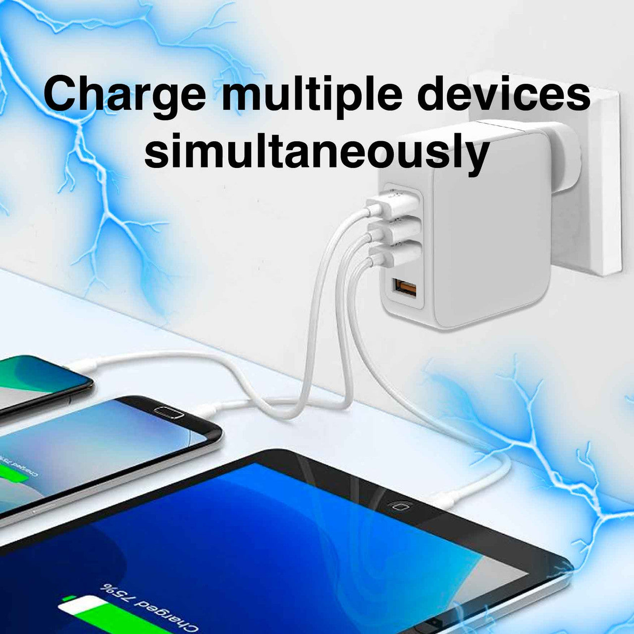 Laser 100W PD GaN Charger - 4 Port USB-C and USB-A Fast Charging