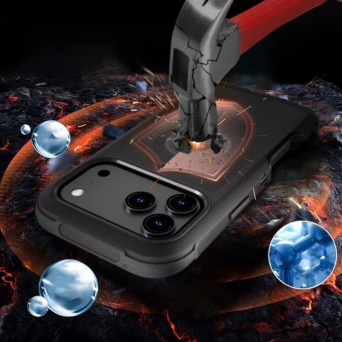 Blacktech Defender Series Magsafe Case with Separable Clip for Samsung Galaxy S26 Ultra - Black
