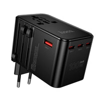 Thumbnail for Hoco Travel Adapter 100W GaN with Fast Charging 4 Port Type-C and USB-A  - Black