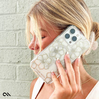 Thumbnail for Case-Mate Floral Gems MagSafe Case For iPhone 15 Pro - Gold