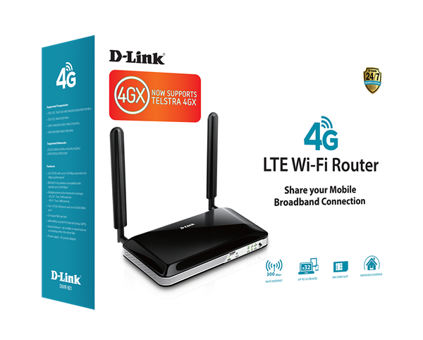 D-Link 4G LTE Router with Standard-size SIM Card Slot