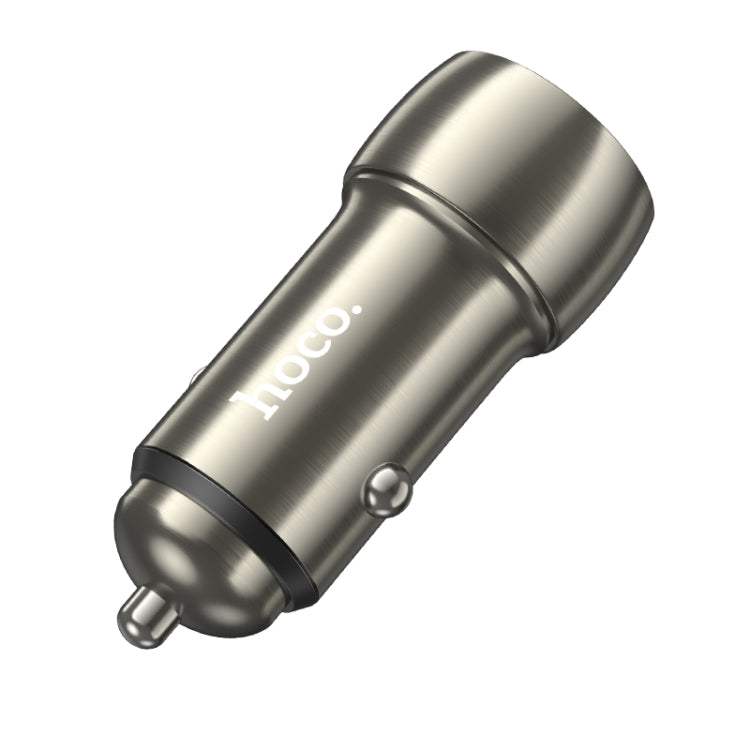 Hoco Z48 40W Dual Port USB-C Metal Car Charger - Gray