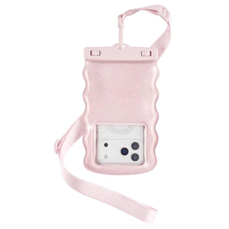 Case-Mate Wavy Waterproof Floating Pouch Large - Ballet Pink Twinkle