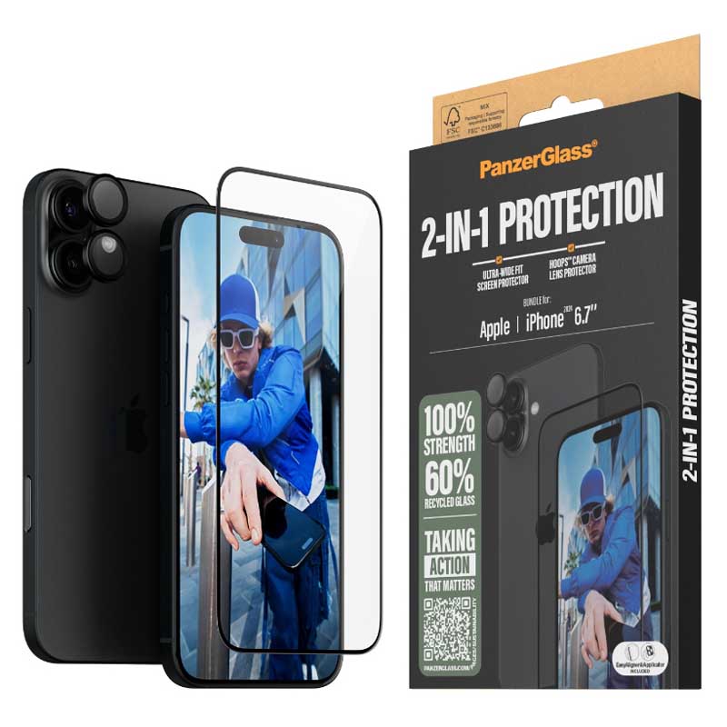 PanzerGlass 2-in-1 Bundle for iPhone 16 Plus - Clear