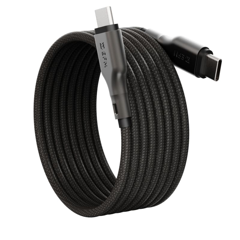 EFM Mag-Coil USB-C to USB-C Cable with Magnetic Self-Coiling Cable Management 2M - Black