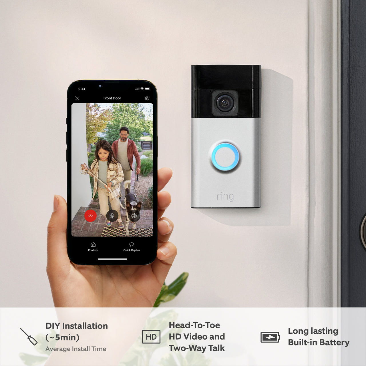 Ring Battery Video Doorbell + Chime - Venetian Bronze