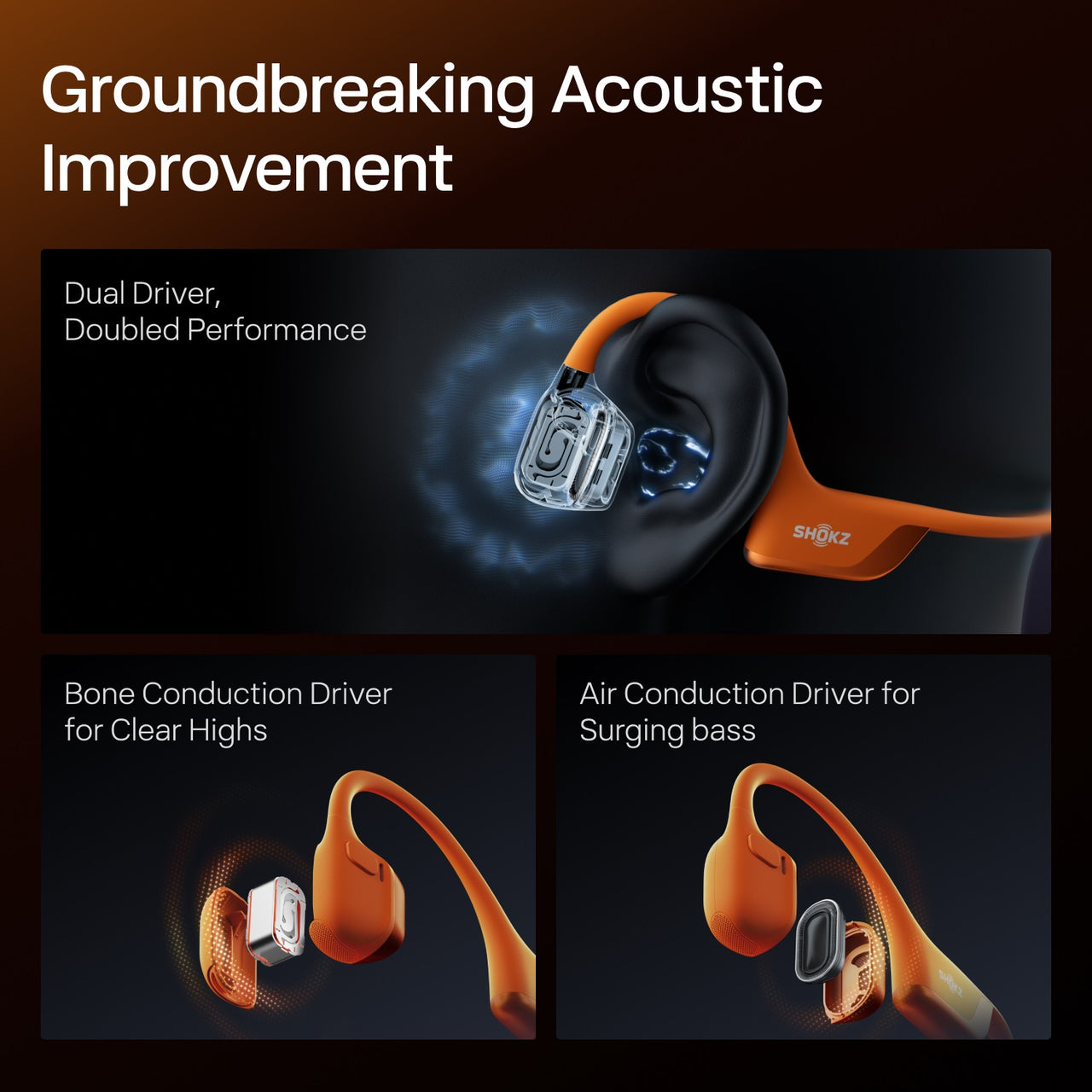 Shokz OpenRun Pro2 Mini Conduction Sports Headphones - Orange