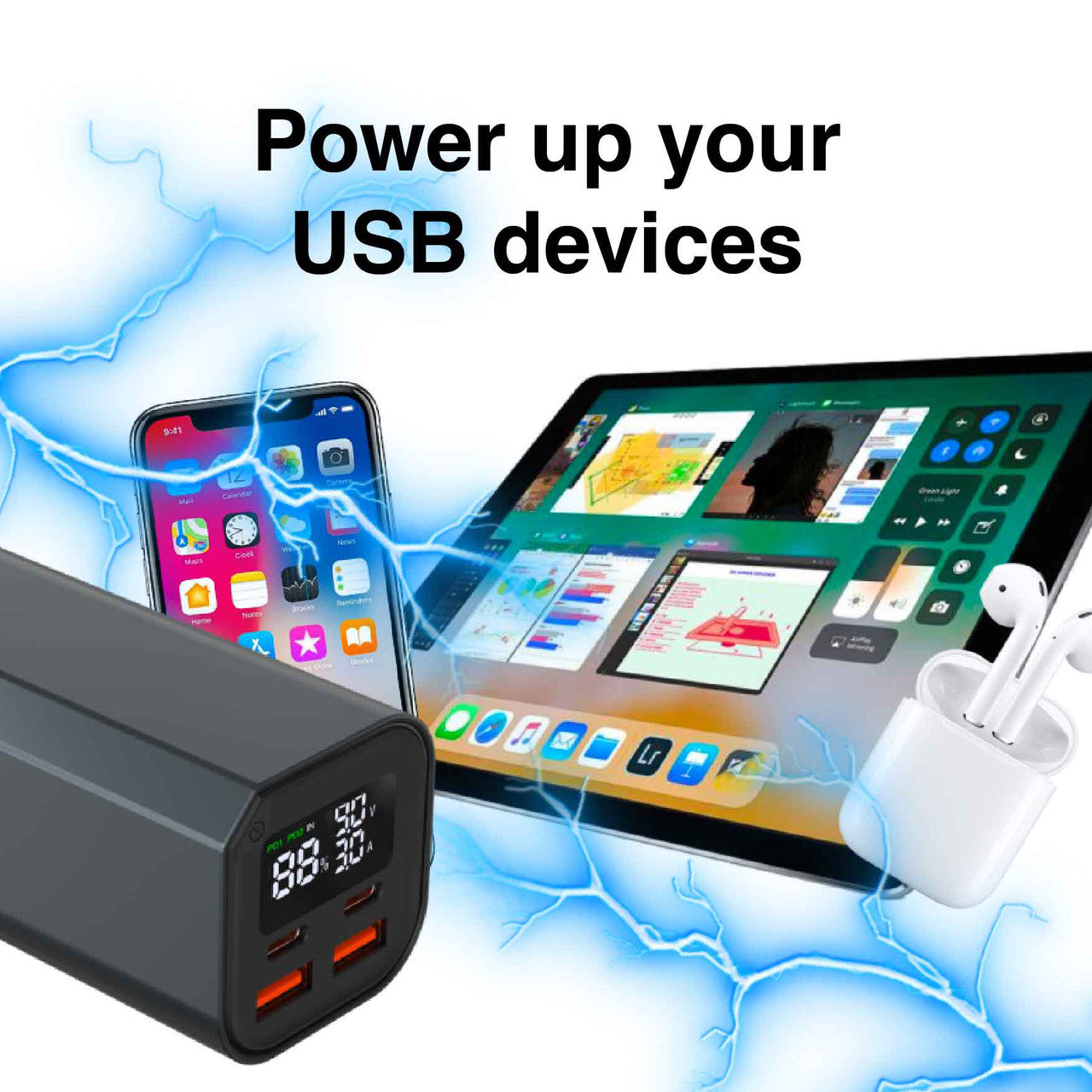 Laser 20,000mAh 100W PD Laptop Power Bank - Black
