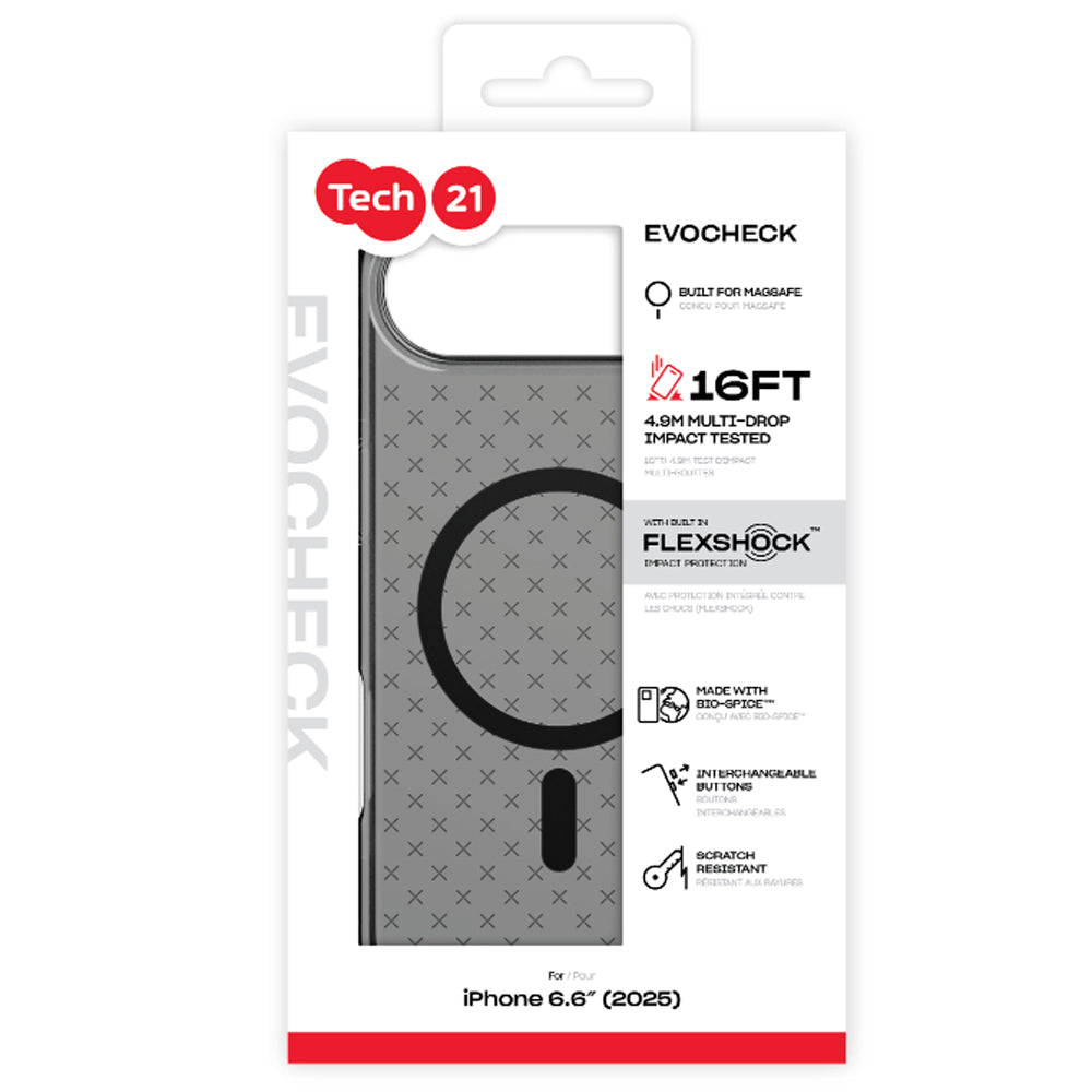 Tech21 EvoCheck MagSafe Case for iPhone Air - Smokey/Black