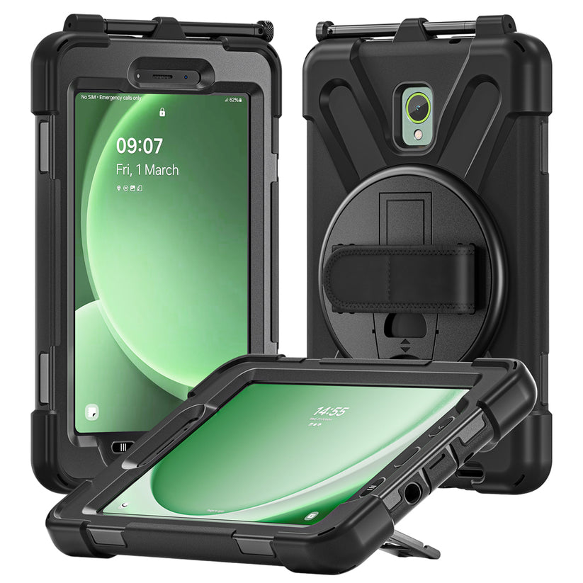 Strike Rugged Case With Hand Strap & Lanyard for Samsung Tab Active5- Black