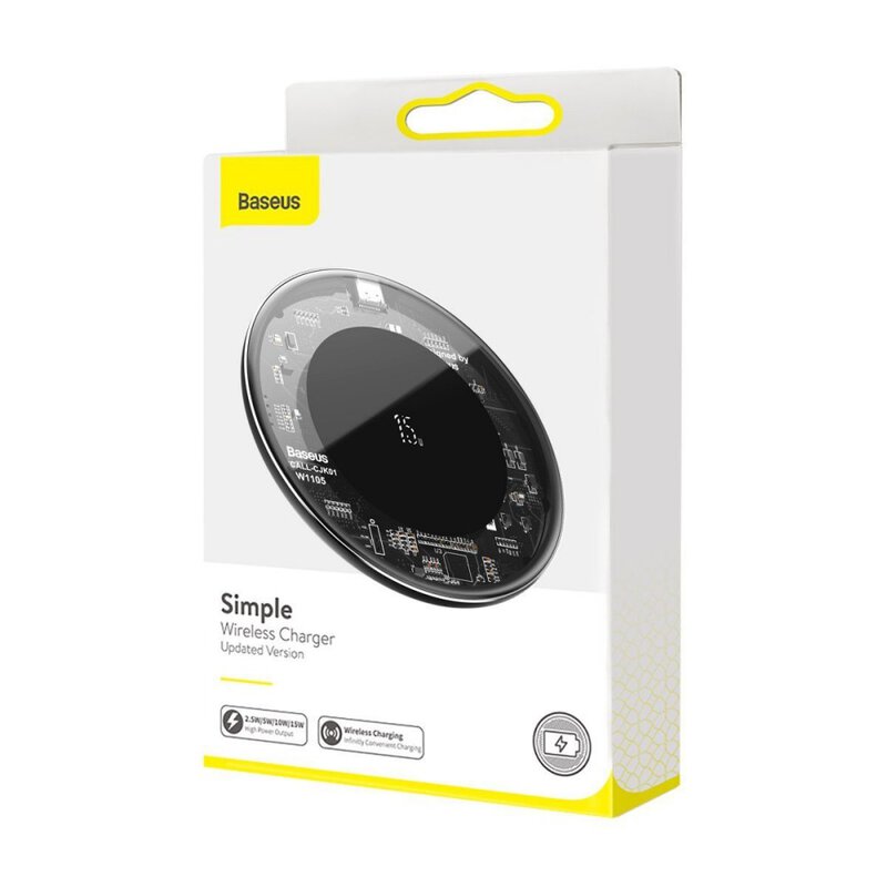 Baseus Simple Wireless 15W Type-C Charger - Transparent