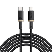 Thumbnail for Baseus Dura Fast Charging Data Cable USB-C to USB-C 240W 1M for 15 / 16 / 17 Series - Gold Black