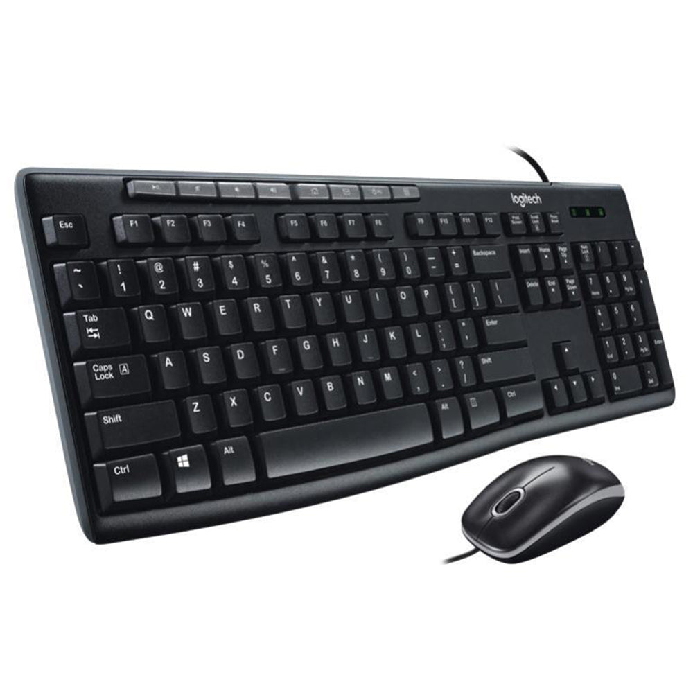 Logitech Wired Keyboard & Mouse Combo, Desktop MK200 - Black