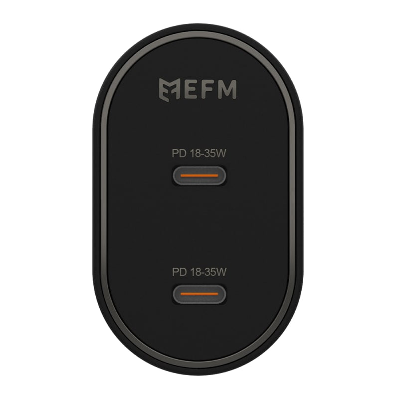 EFM 35W Dual Port Wall Charger with Power Delivery and PPS - Charcoal