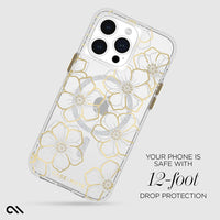 Thumbnail for Case-Mate Floral Gems MagSafe Case For iPhone 15 Pro Max - Gold