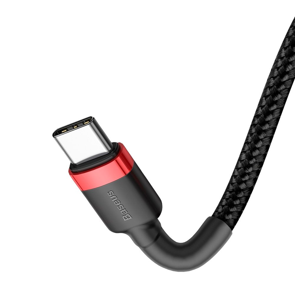 Baseus Cafule Cable  Nylon USB-C to USB-C PD2.0 60W 20V 3A QC3.0 1M - Black/Red