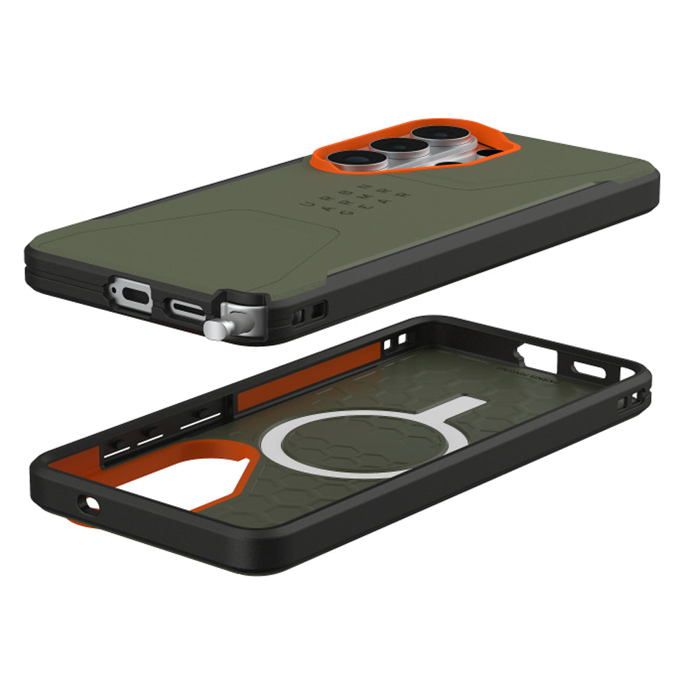 UAG Civilian Case with Magnet for Samsung Galaxy S26 Ultra - Olive/Orange