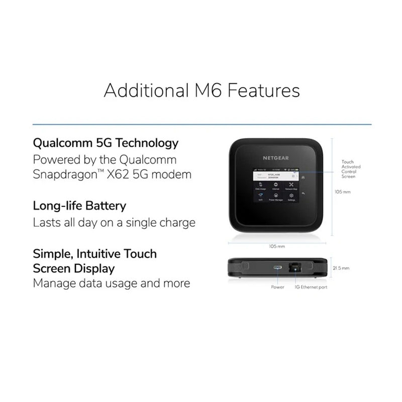 Refurbished Netgear NIGHTHAWK M6 5G WiFi 6 Mobile Router With 5G Sub-6 bands