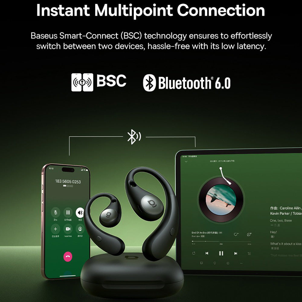 Baseus Eli Sport 2 Open Ear TWS Earbuds - Black