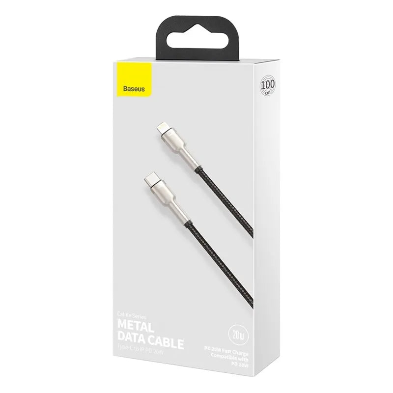 Baseus Metal Cable USB-C to Lightning PD 20W 1 metre - Black