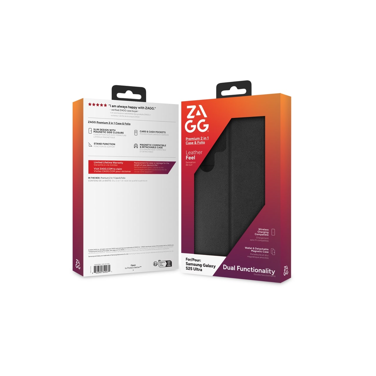 ZAGG Premium Wallet/Folio 2-in-1 Case for Samsung Galaxy S25 Ultra - Black