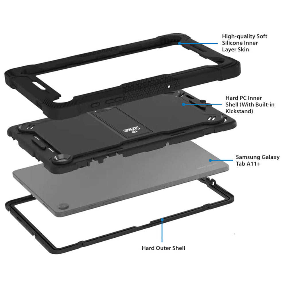 Samsung (Strike) Rugged Case for Galaxy Tab A11+ - Black
