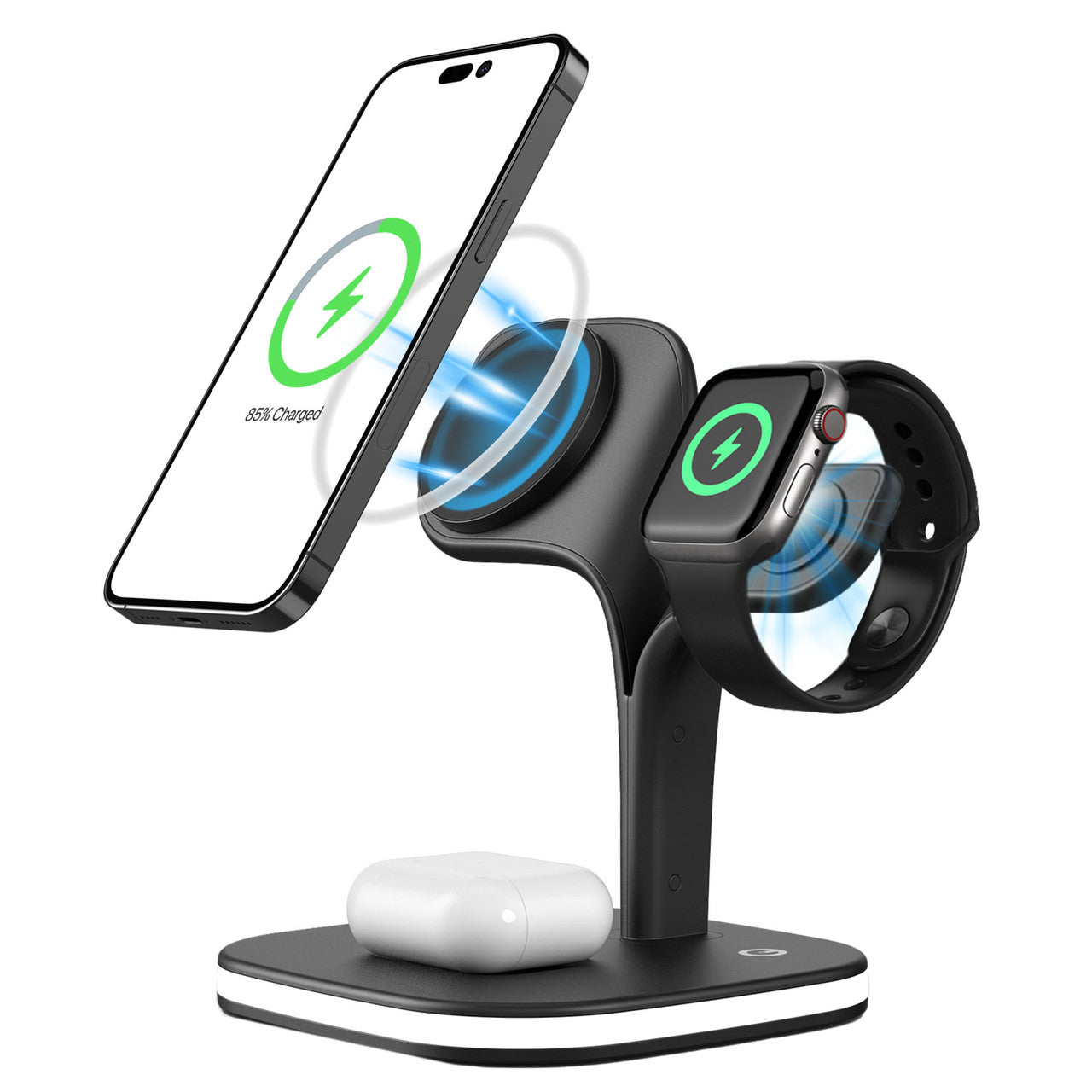 Laser 4 in 1 Wireless Charging Station with Night Light