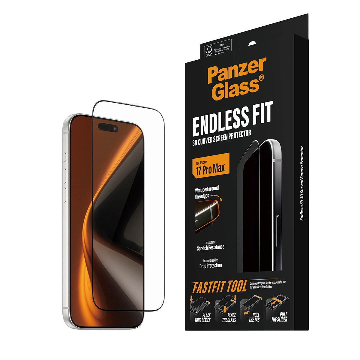 PanzerGlass 3D Curve Screen Protector for iPhone 17 Pro Max - Clear
