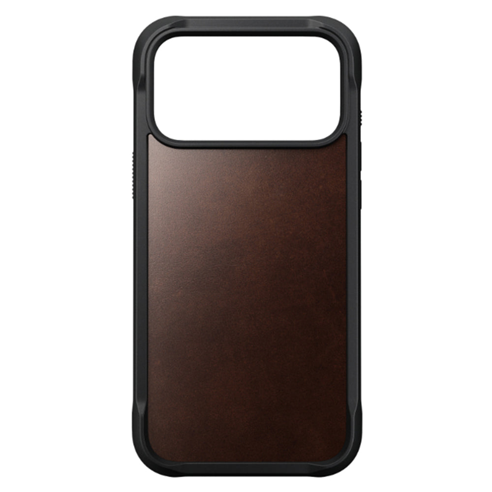 NOMAD Rugged Leather Case for iPhone 18 Pro Max - Rustic Brown Horween