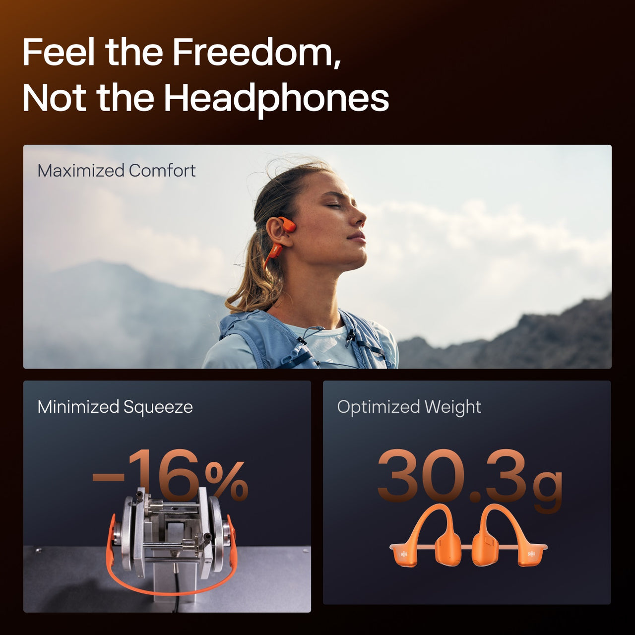 Shokz OpenRun Pro2 Mini Conduction Sports Headphones - Orange