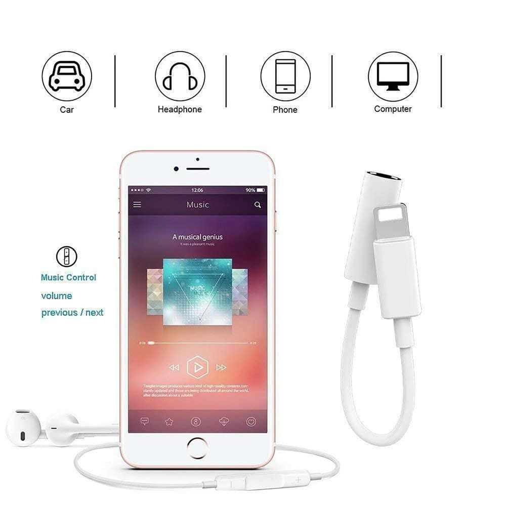 Apple Lightning to 3.5mm Headphone Jack Adapter - White