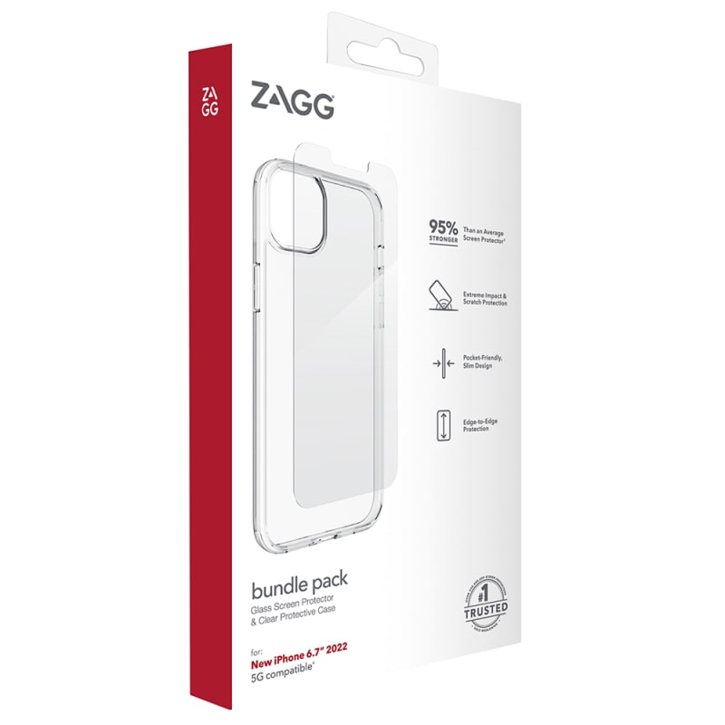 Zagg Premium Smart Bundle pack For iPhone 14 Plus (6.7") - Clear