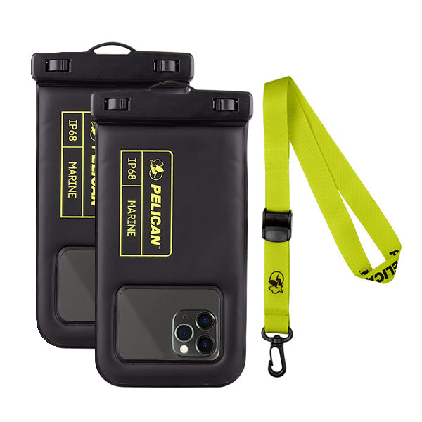 Pelican Marine Waterproof Floating Pouch 2-Pack - Black & Neon Green