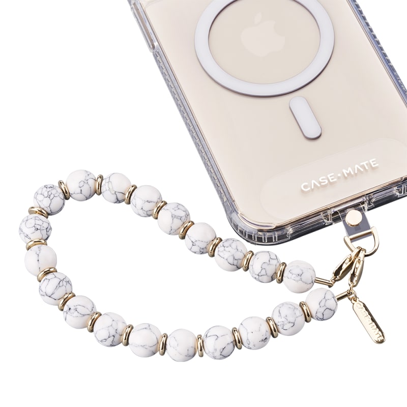 Case-Mate Beaded Phone Wristlet Universal - White Marble