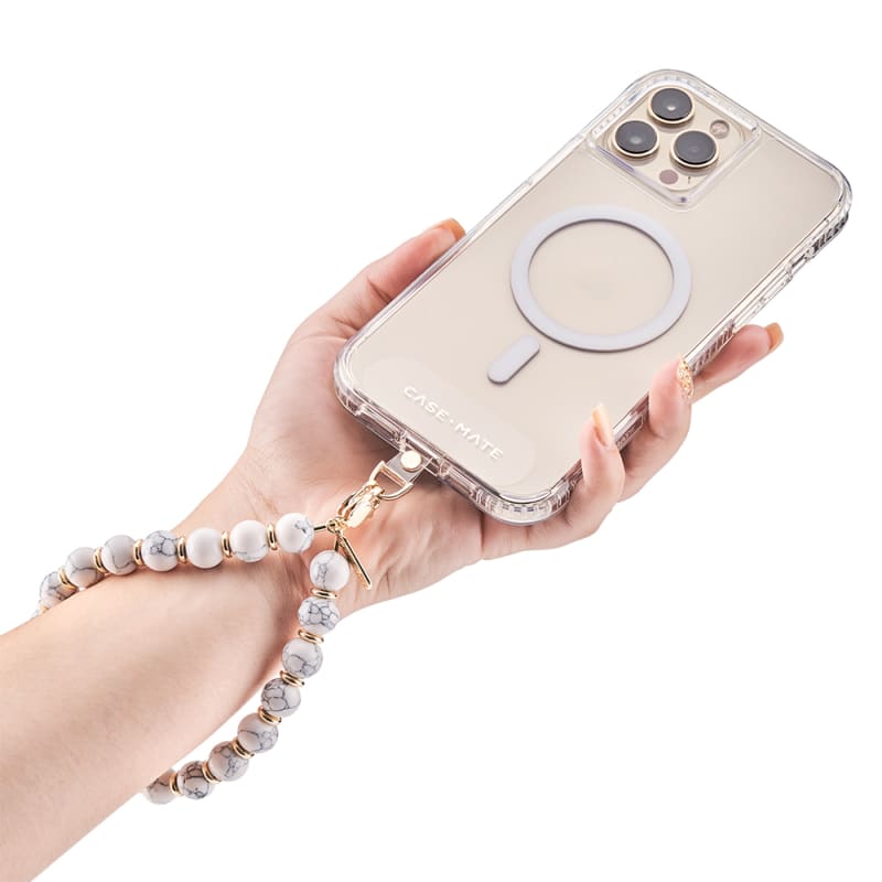 Case-Mate Beaded Phone Wristlet Universal - White Marble