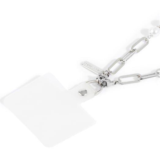 Case-Mate Link Chain Phone Wristlet Silver Pearl