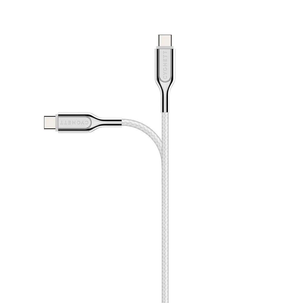 Cygnett Armoured USB-C to USB-C 2.0 Cable 10cm - White
