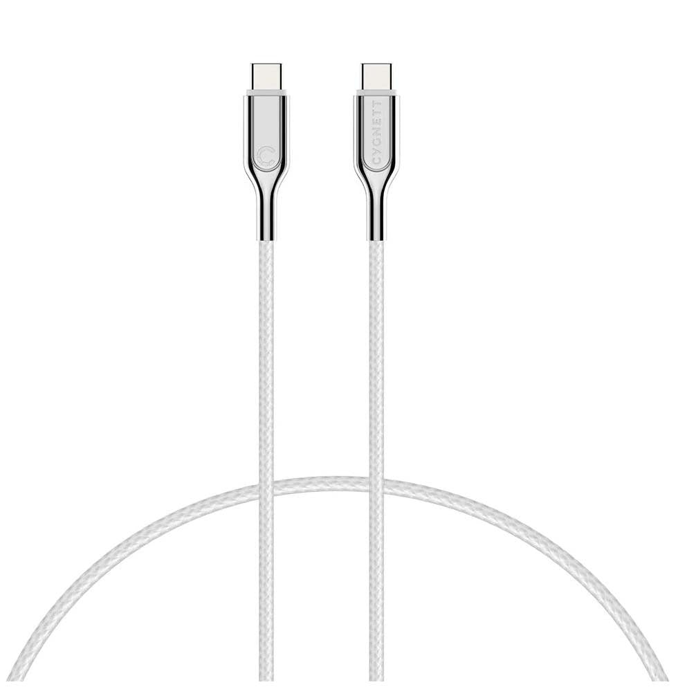 Cygnett Armoured USB-C to USB-C 2.0 Cable 10cm - White