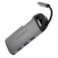 Thumbnail for Cygnett Unite 7-in-1 USB-C Multiport Hub Adapter Dock - Grey