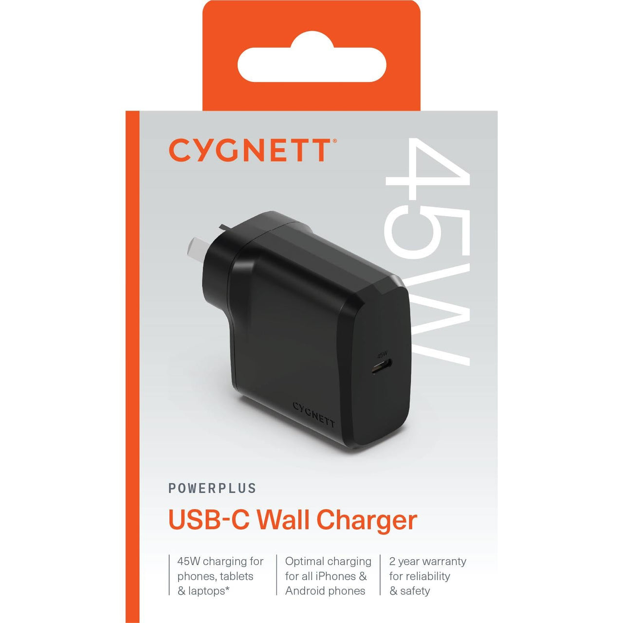 Cygnett Powerplus 45W Multiport Wall Charger AU - black