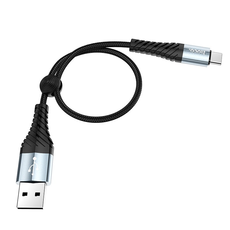 Hoco X38 2.4A Fast Charging USB-A to Micro-USB Anti-Bend Braided Cable 25cm