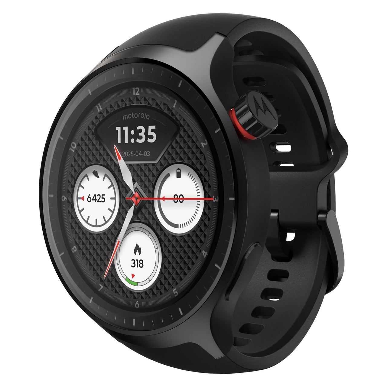 Moto Silicone Smart Watch - Black