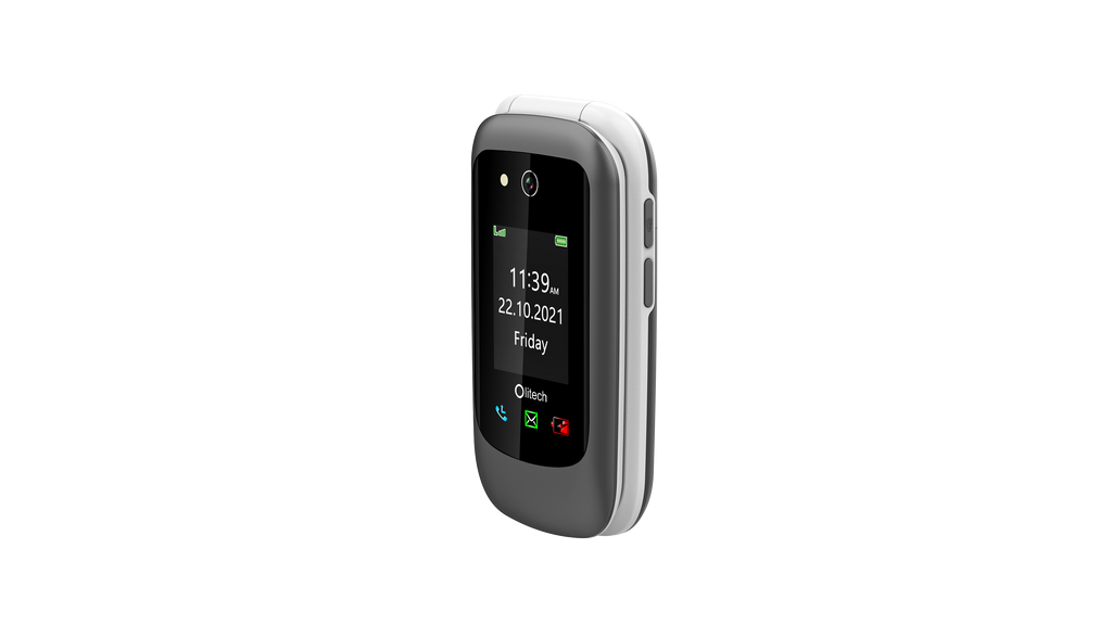 Olitech EasyFlip 2 4G Seniors Phone Big Buttons GPS Location - Black/White