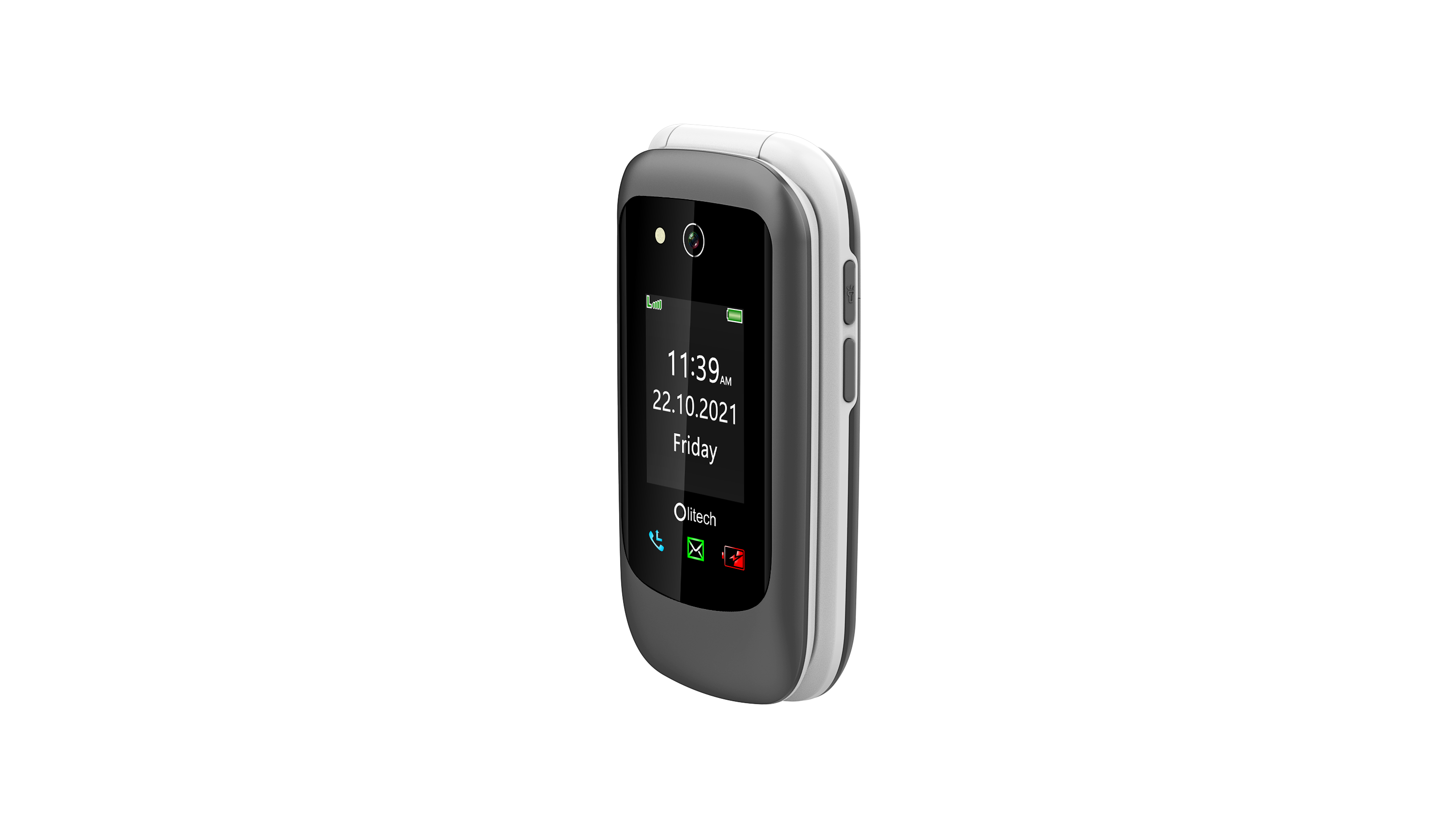 Olitech EasyFlip 2 4G Seniors Phone Big Buttons GPS Location - Black/White